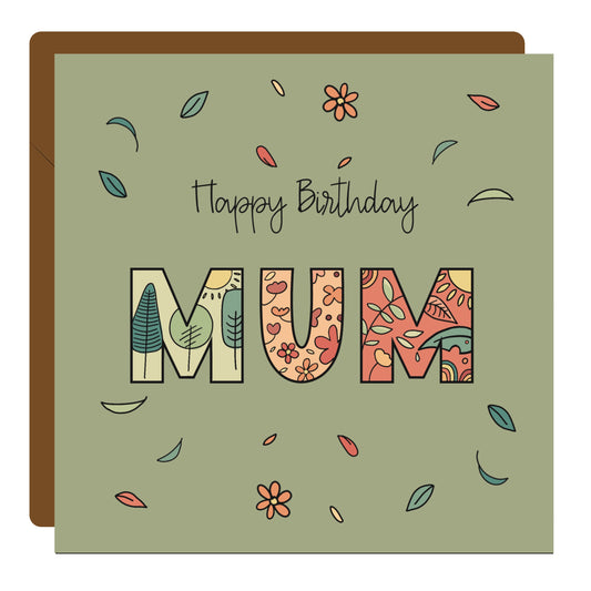 'Happy Birthday Mum i' Card