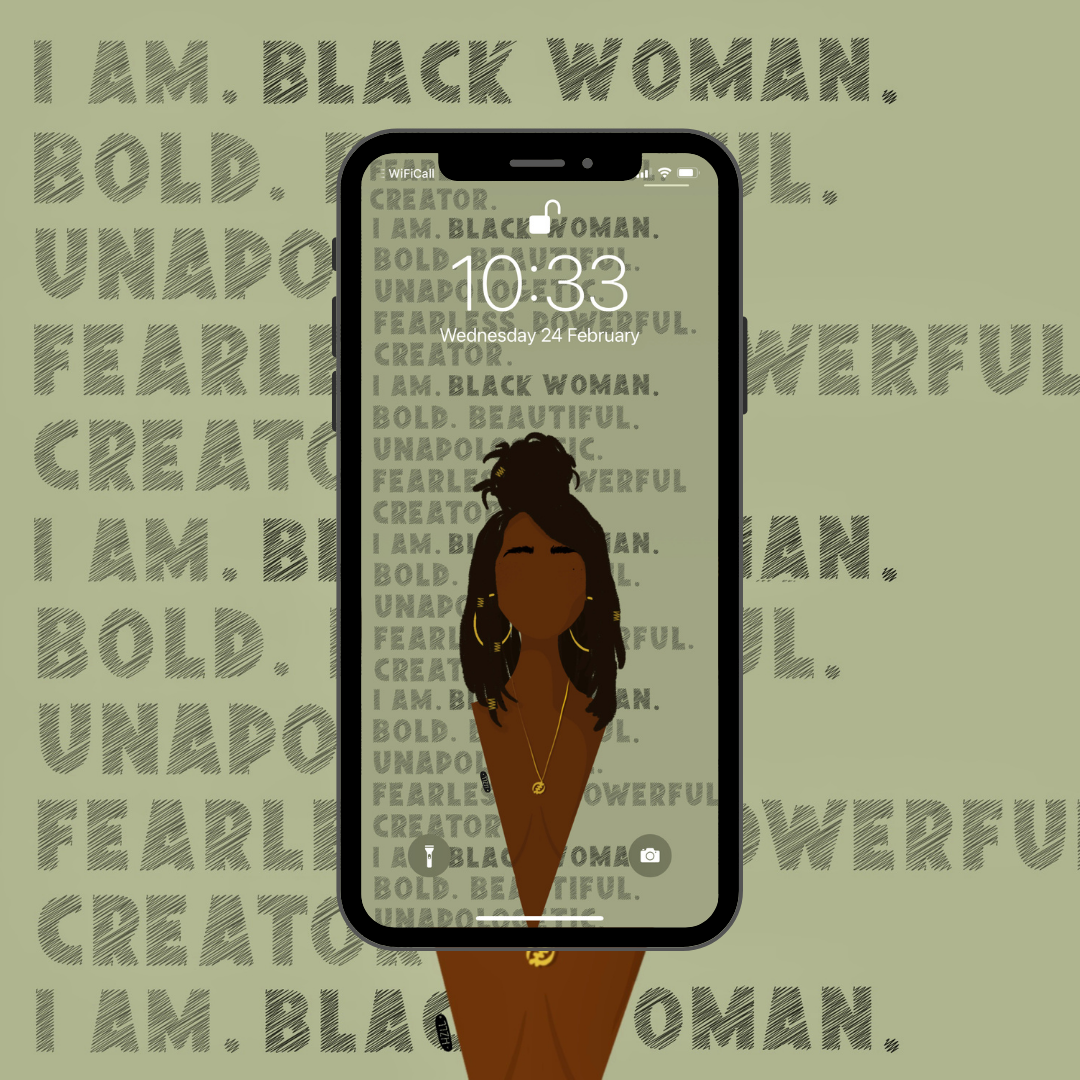 'I Am. Black Woman. ii' Digital Wallpaper