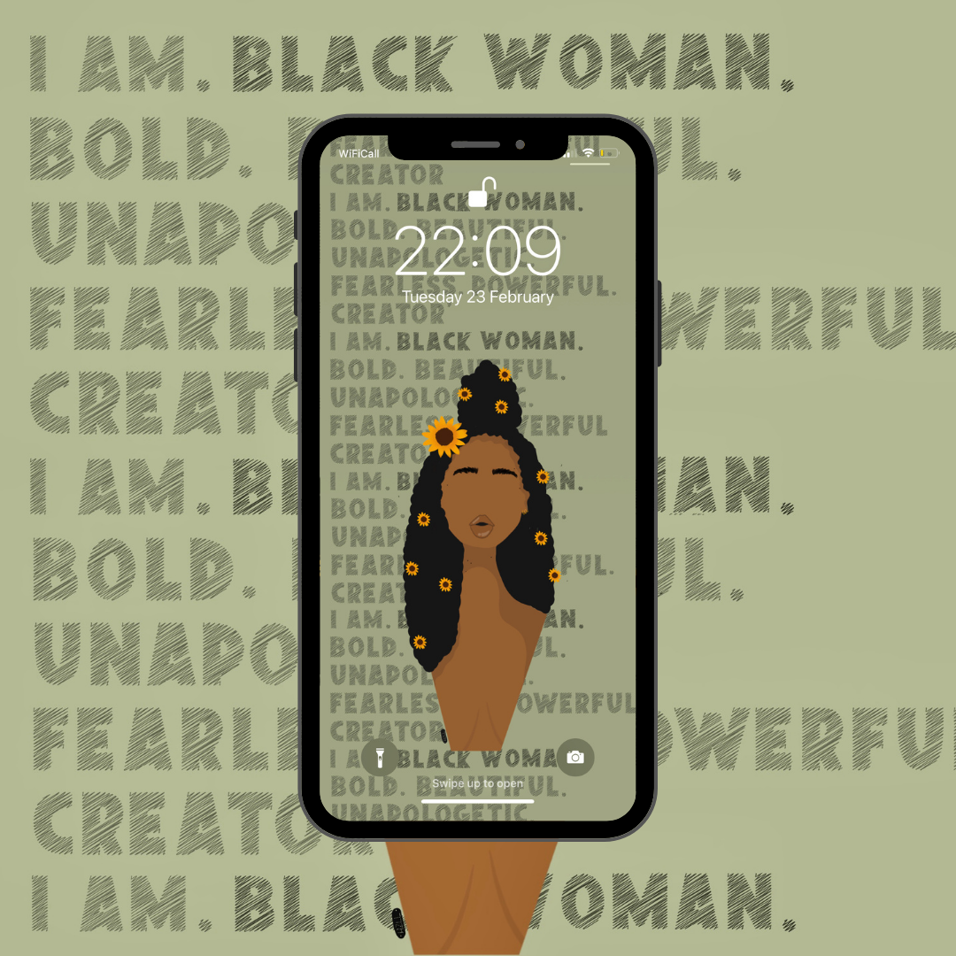 'I Am. Black Woman. iv' Digital Wallpaper