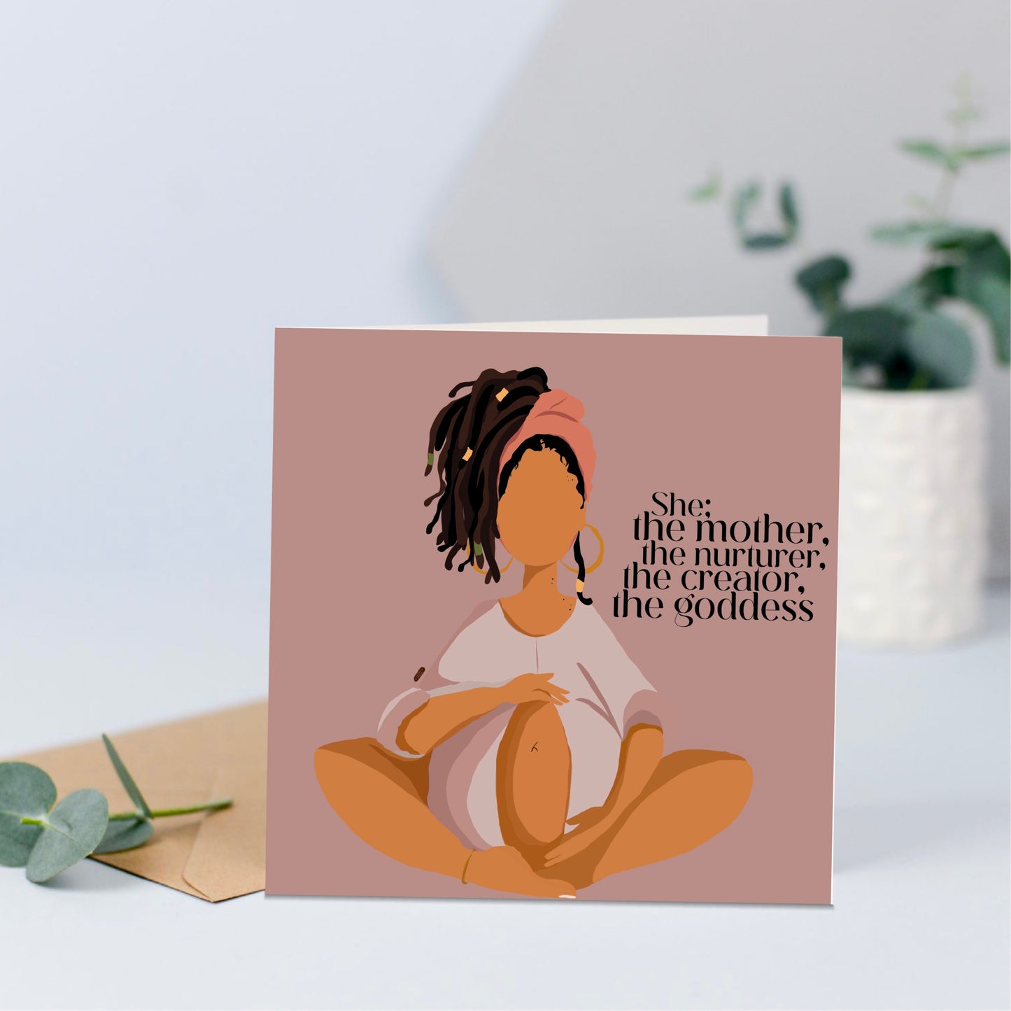 She; the goddess, Expectant Mother Card